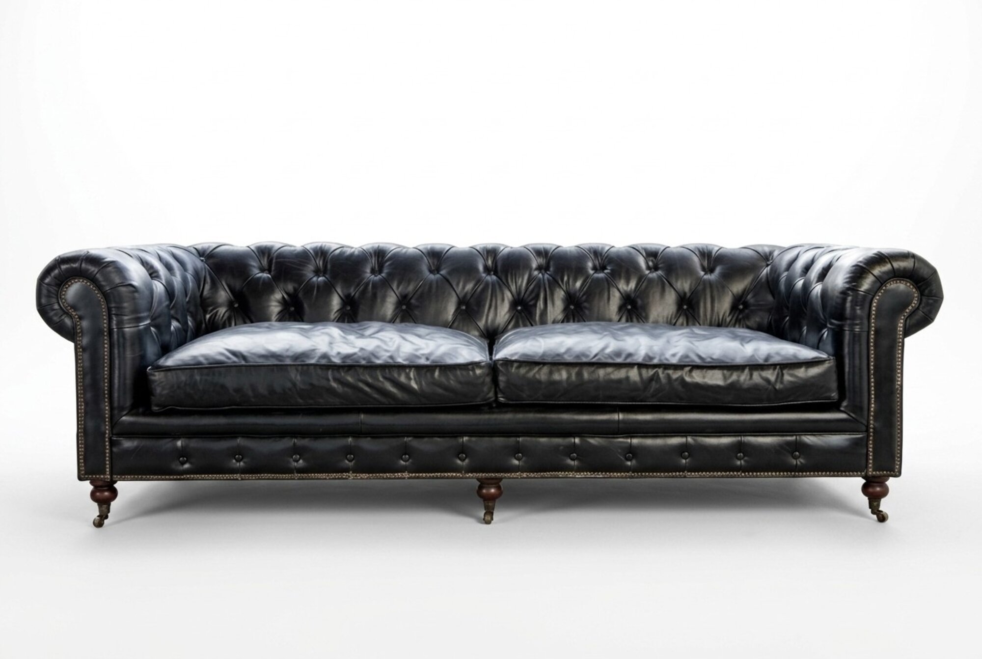 Chesterfield Design Luxus Polster Sofa Couch 3 Sitzer Echtleder Sofa Sofort