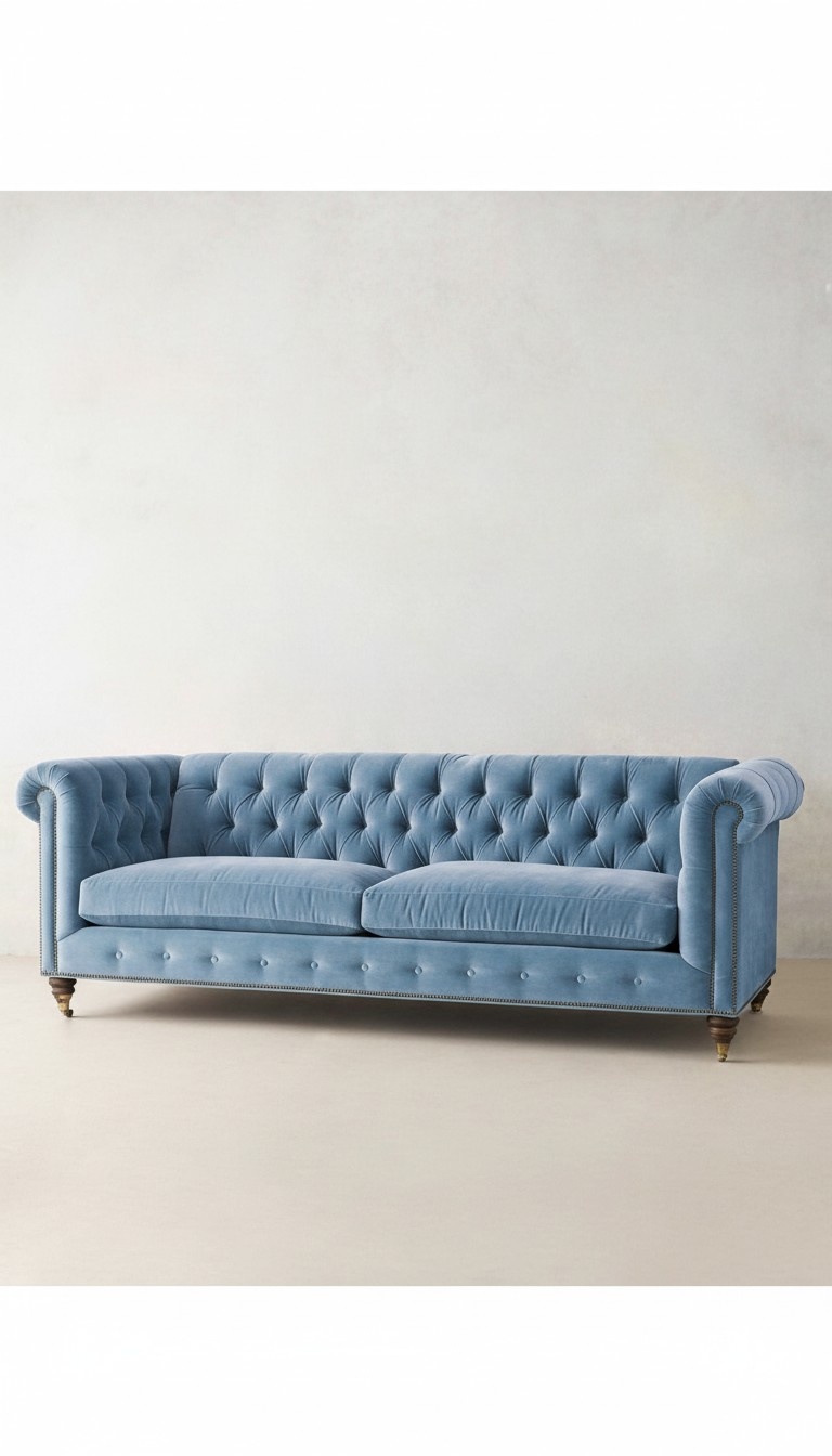 Chesterfield Design Luxus Polster Sofa Couch Sitz Garnitur Leder Textil Neu #263