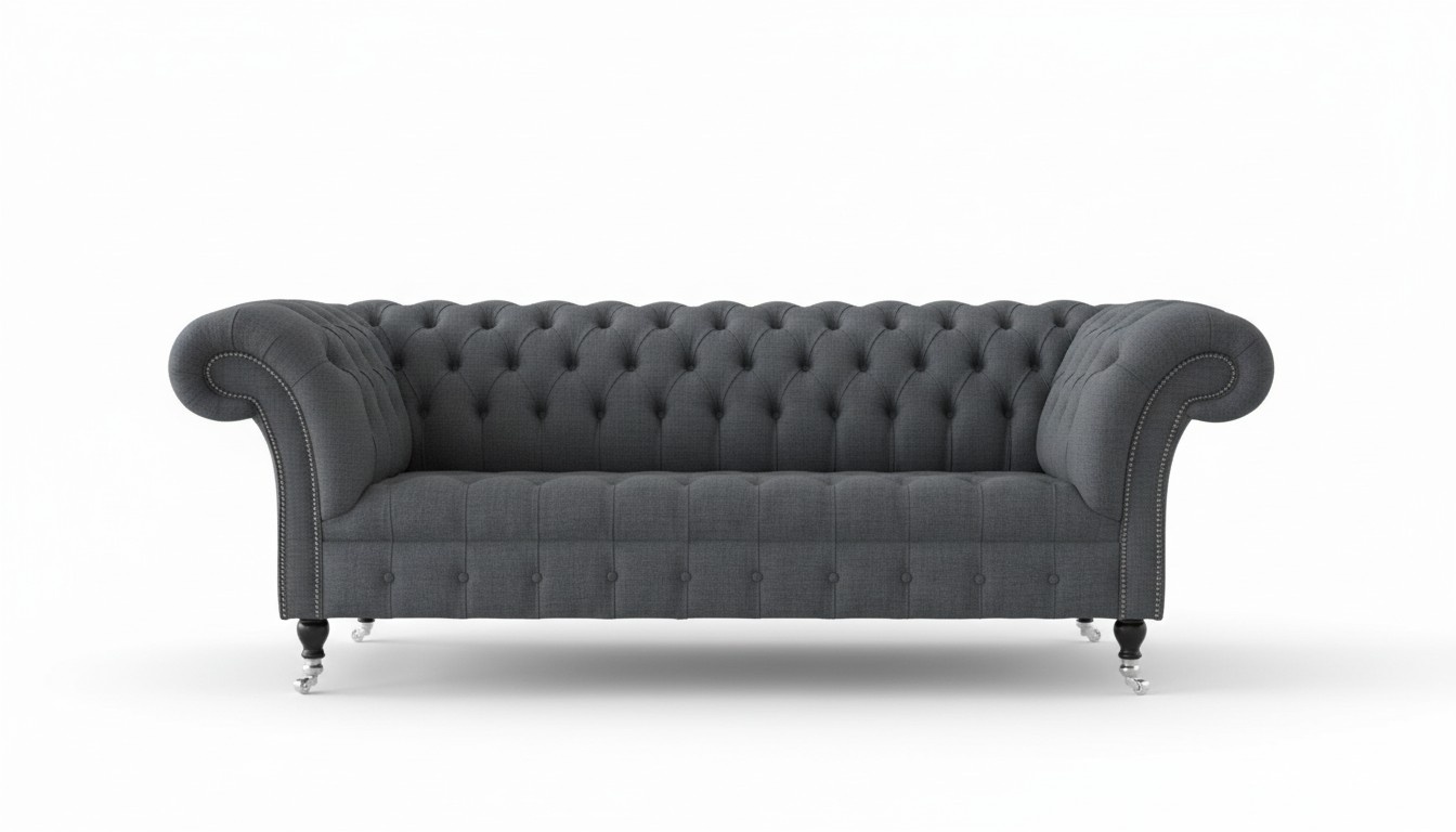 Chesterfield Design Luxus Polster Sofa Couch Sitz Garnitur Leder Textil Neu #174