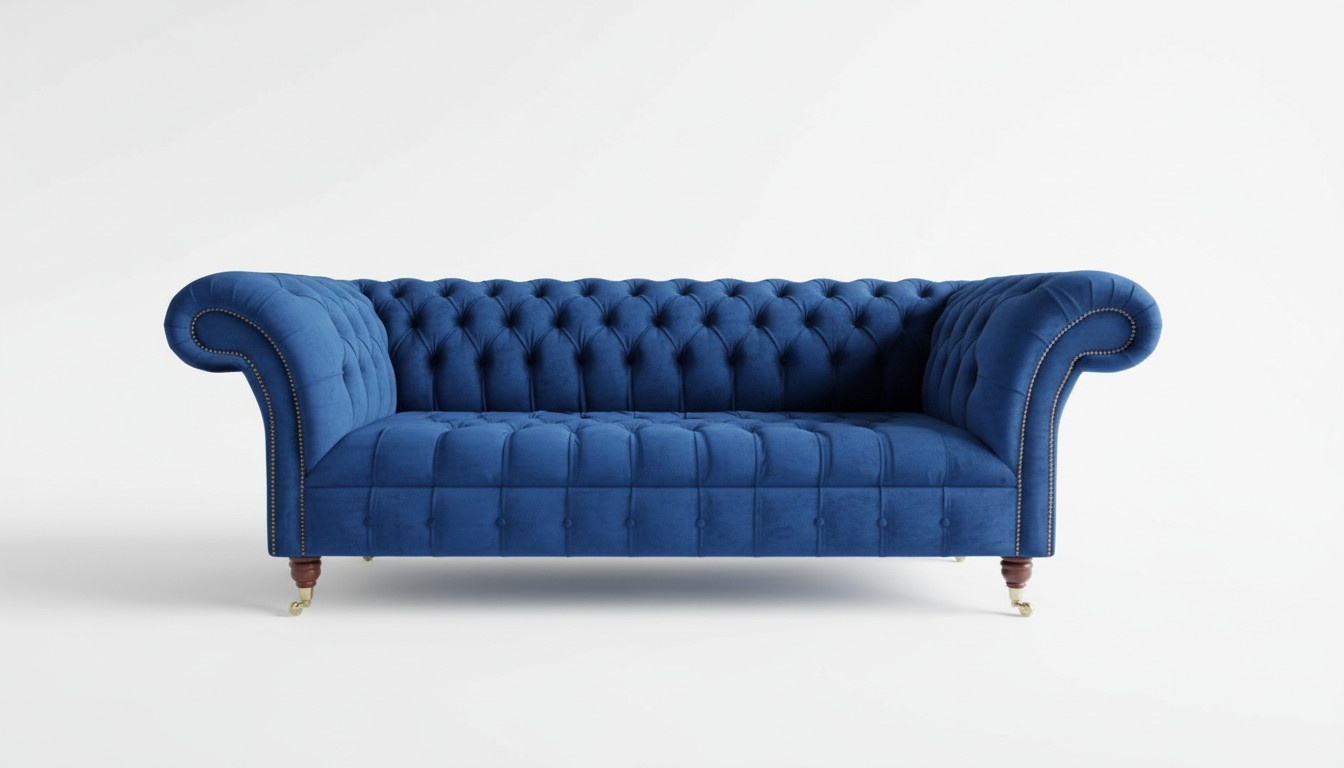 Chesterfield Design Luxus Polster Sofa Couch Sitz Garnitur Leder Textil Neu #150