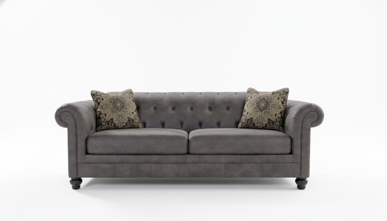 Chesterfield Design Luxus Polster Sofa Couch Sitz Garnitur Leder Textil Neu #262