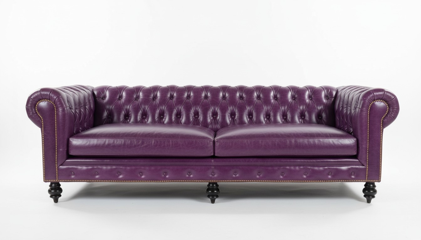 Chesterfield Design Luxus Polster Sofa Couch Sitz Garnitur Leder XXL Big #256