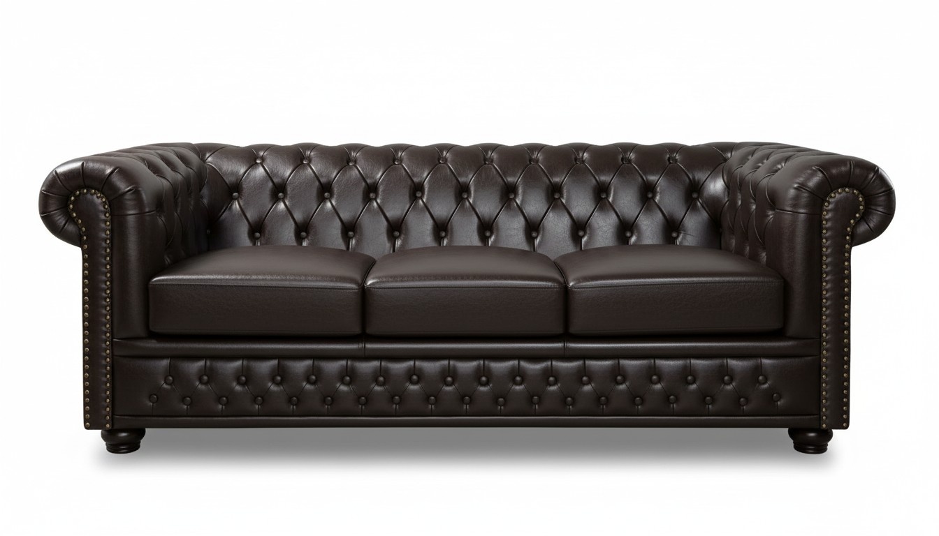 Chesterfield Design Luxus Polster Sofa Couch Sitz Garnitur Leder Textil Neu #255