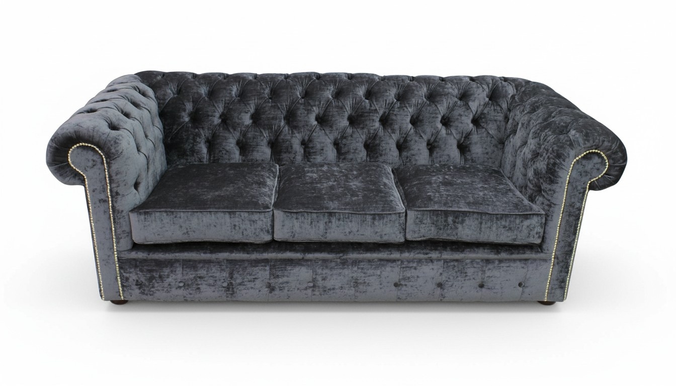 Chesterfield Design Luxus Polster Sofa Couch Sitz Garnitur Leder Textil Neu #254