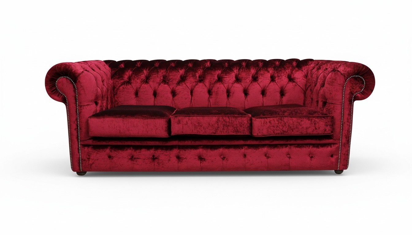 Chesterfield Design Luxus Polster Sofa Couch Sitz Garnitur Leder Textil Neu #251