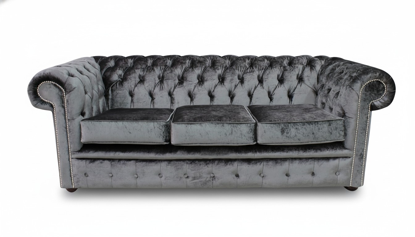 Chesterfield Design Luxus Polster Sofa Couch Sitz Garnitur Leder Textil Neu #250