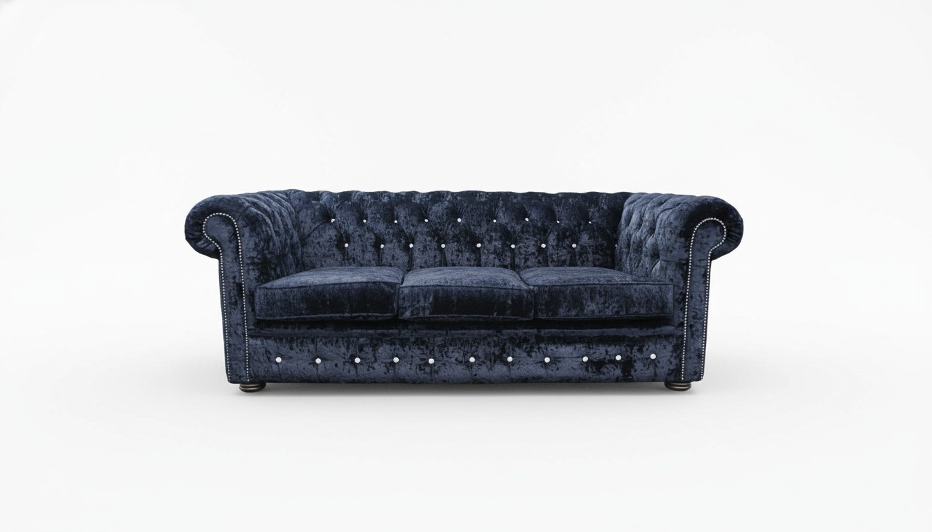 Chesterfield Design Luxus Polster Sofa Couch Sitz Garnitur Leder Textil Neu #246