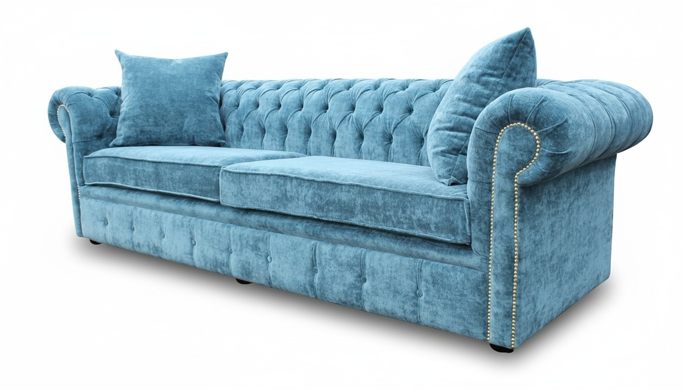 Chesterfield Design Luxus Polster Sofa Couch Sitz Garnitur Leder Textil Neu #220