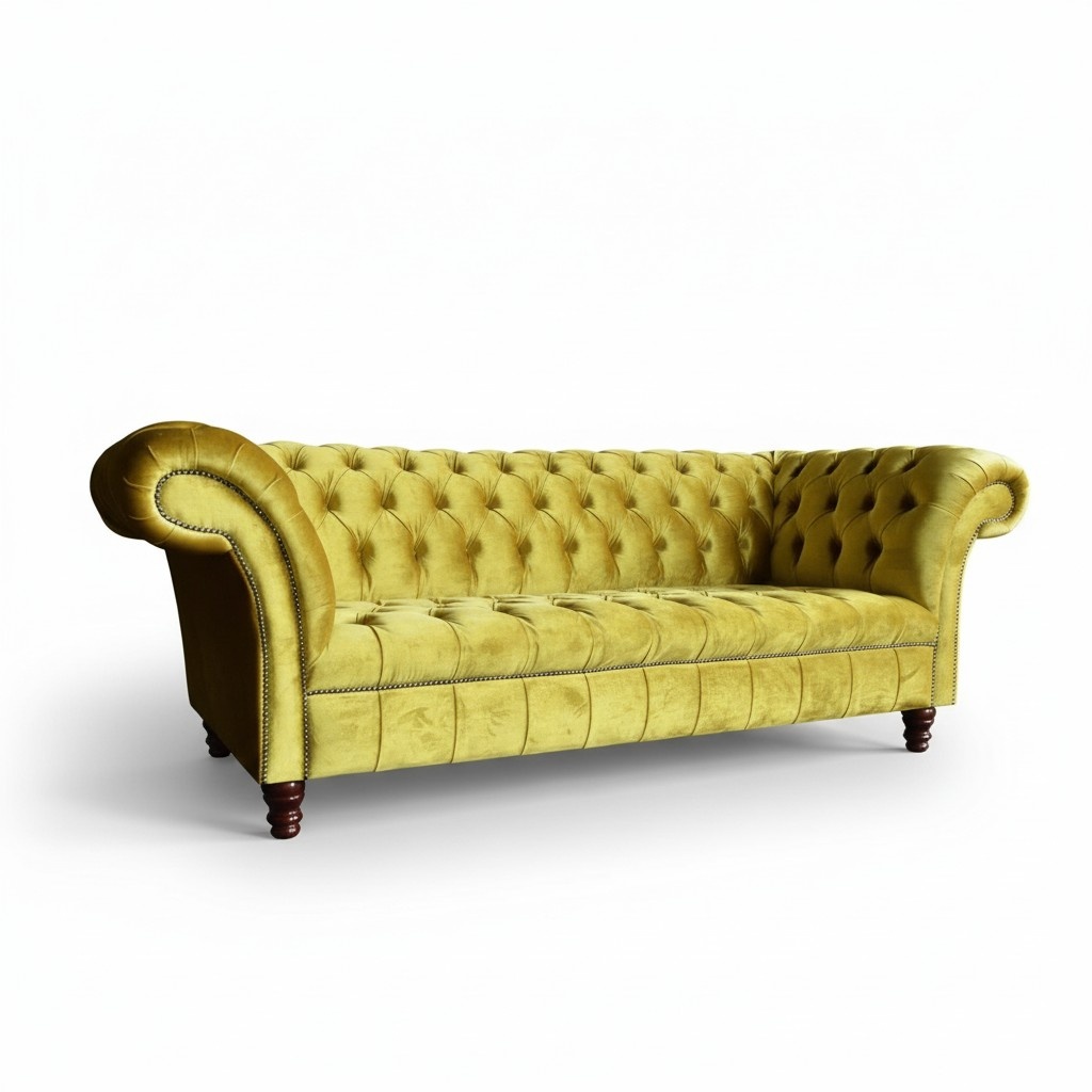 Chesterfield Design Luxus Polster Sofa Couch Sitz Garnitur Leder Textil Neu #185