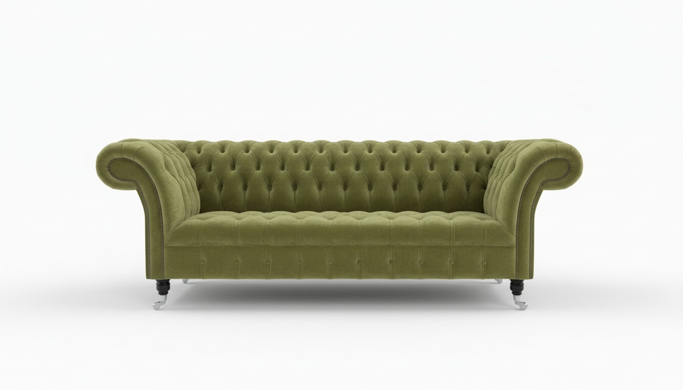 Chesterfield Design Luxus Polster Sofa Couch Sitz Garnitur Leder Textil Neu #183