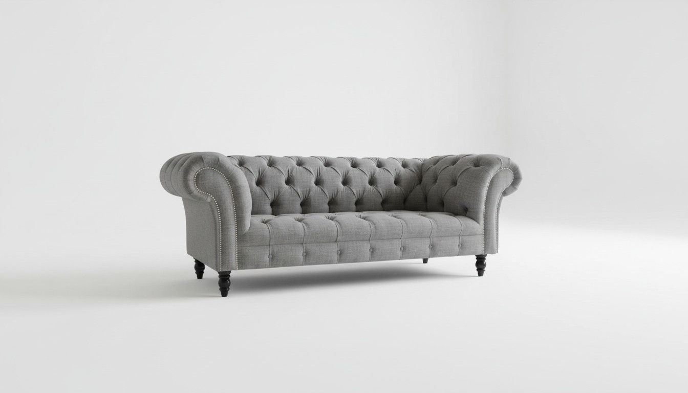 Chesterfield Design Luxus Polster Sofa Couch Sitz Garnitur Leder Textil Neu #092