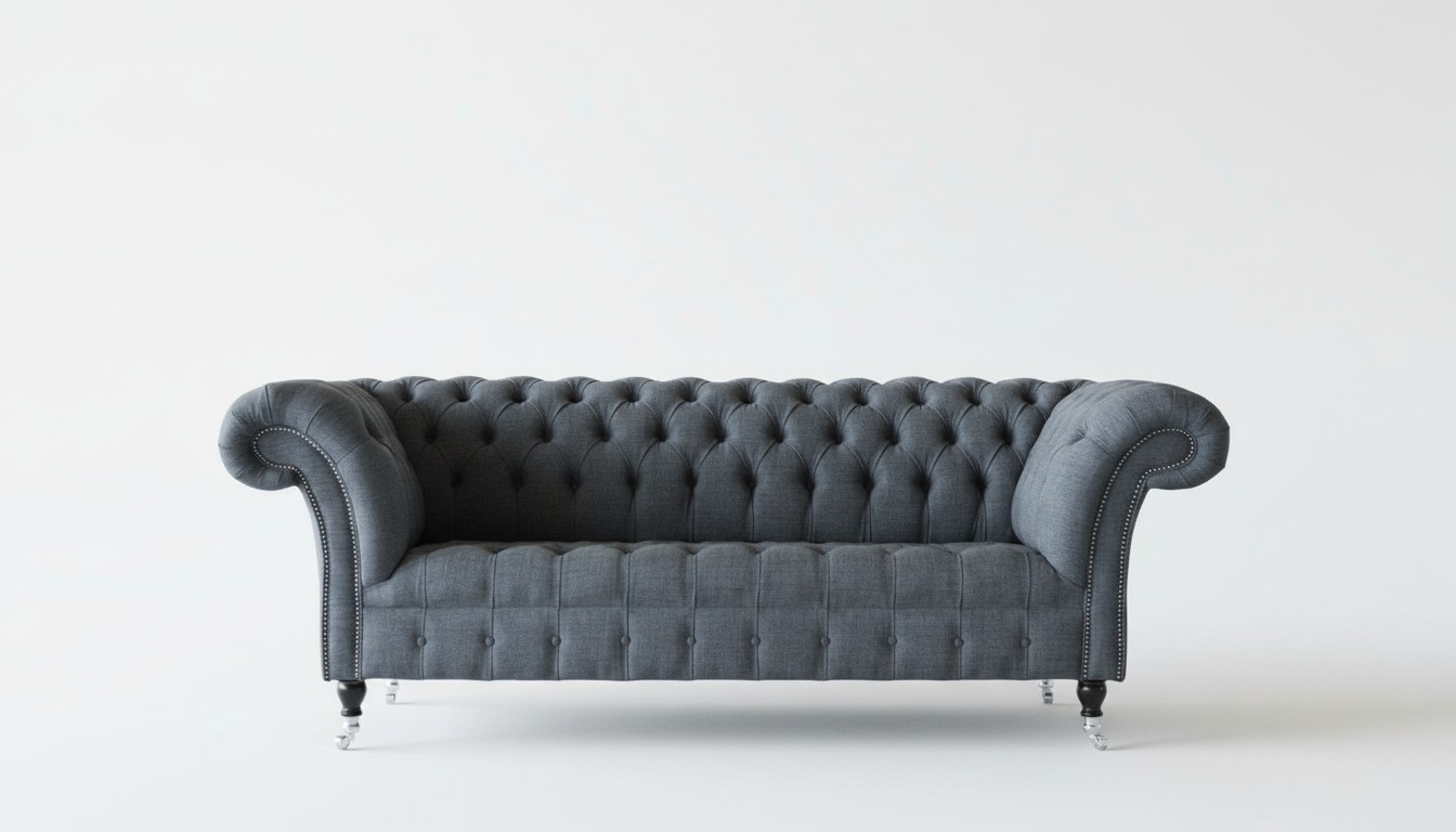 Chesterfield Design Luxus Polster Sofa Couch Sitz Garnitur Leder Textil Neu #176