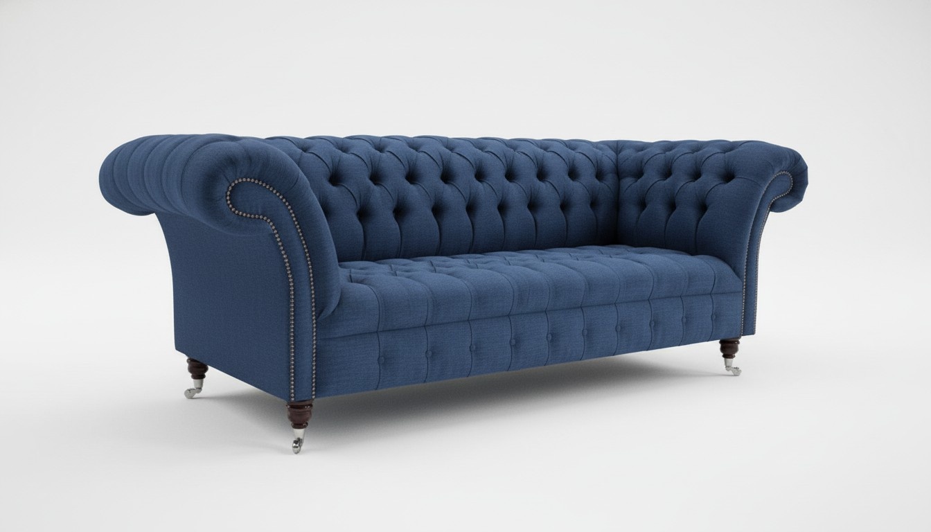 Chesterfield Design Luxus Polster Sofa Couch Sitz Garnitur Leder Textil Neu #172