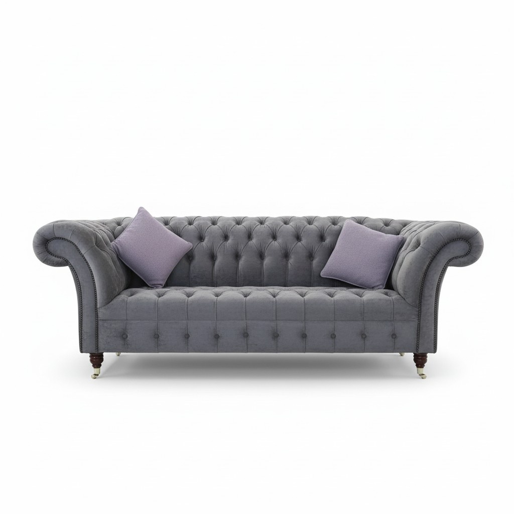 Chesterfield Design Luxus Polster Sofa Couch Sitz Garnitur Leder Textil Neu w1