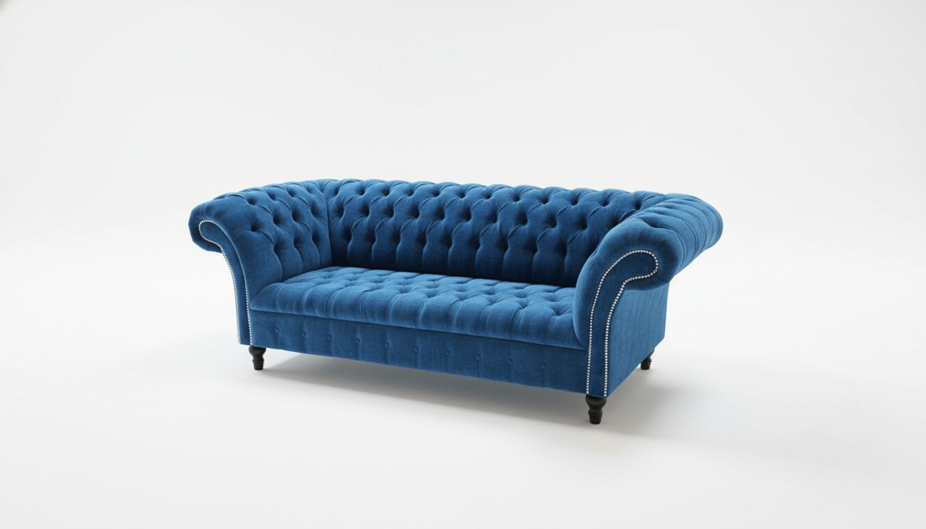 Chesterfield Design Luxus Polster Sofa Couch Sitz Garnitur Leder Textil Neu #151