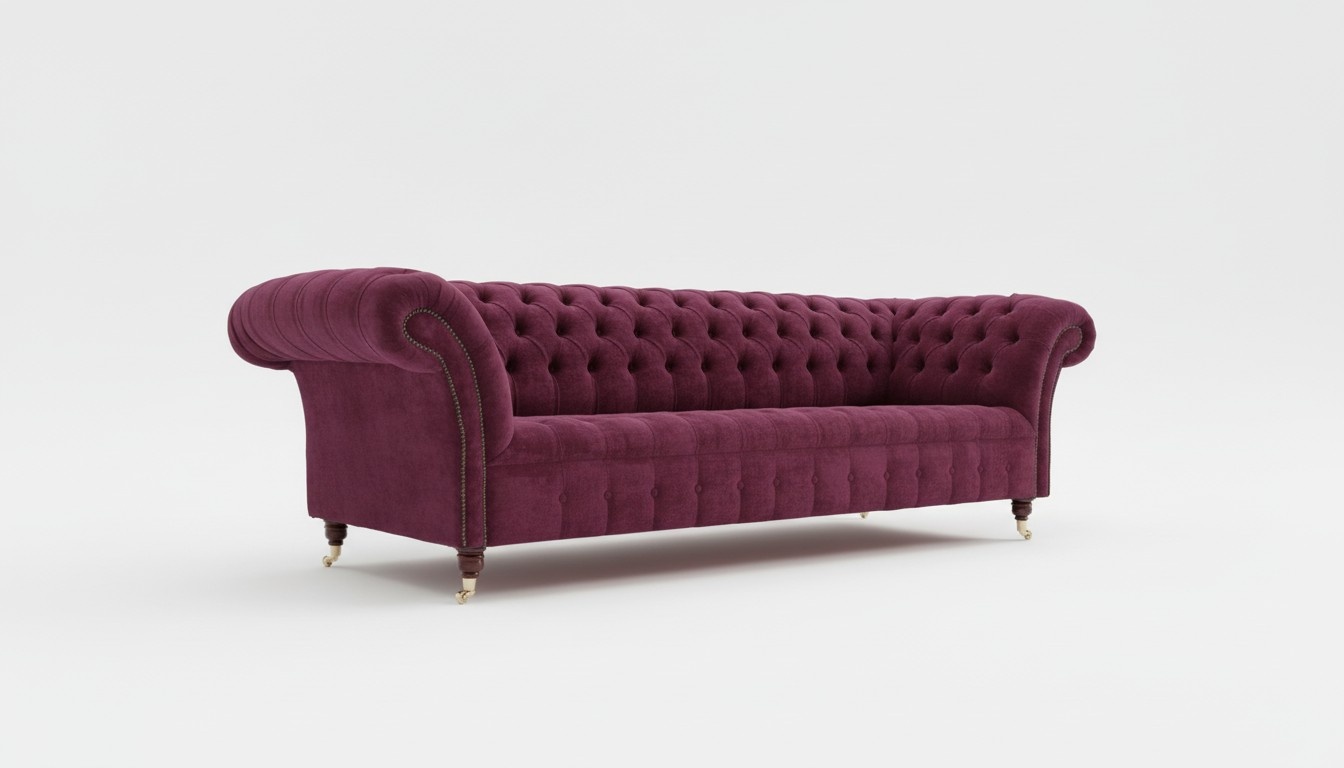 Chesterfield Design Luxus Polster Sofa Couch Sitz Garnitur Leder Textil Neu #148