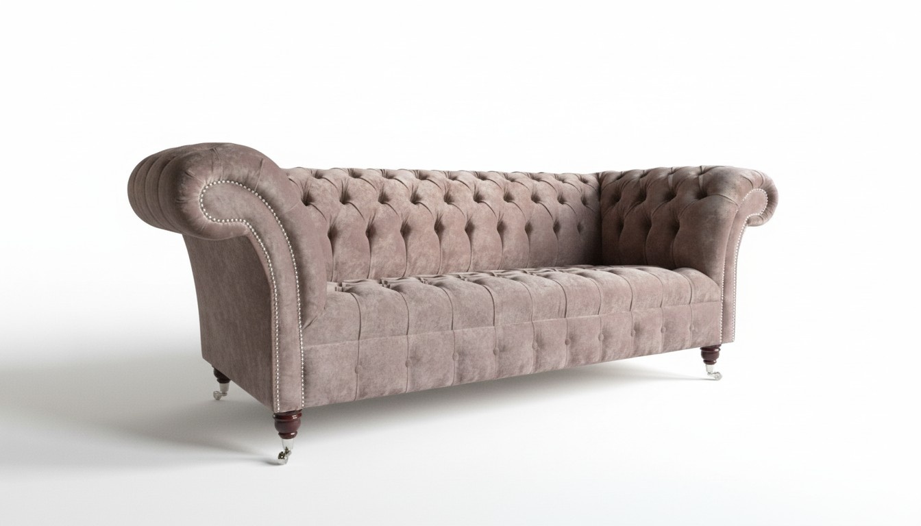 Chesterfield Design Luxus Polster Sofa Couch Sitz Garnitur Leder Textil Neu #144