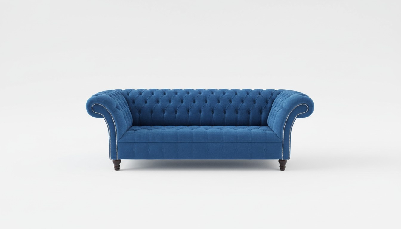 Chesterfield Design Luxus Polster Sofa Couch Sitz Garnitur Leder Textil Neu #143