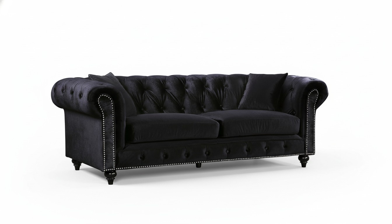 Chesterfield Design Luxus Polster Sofa Couch Sitz Garnitur Leder Textil Neu #125