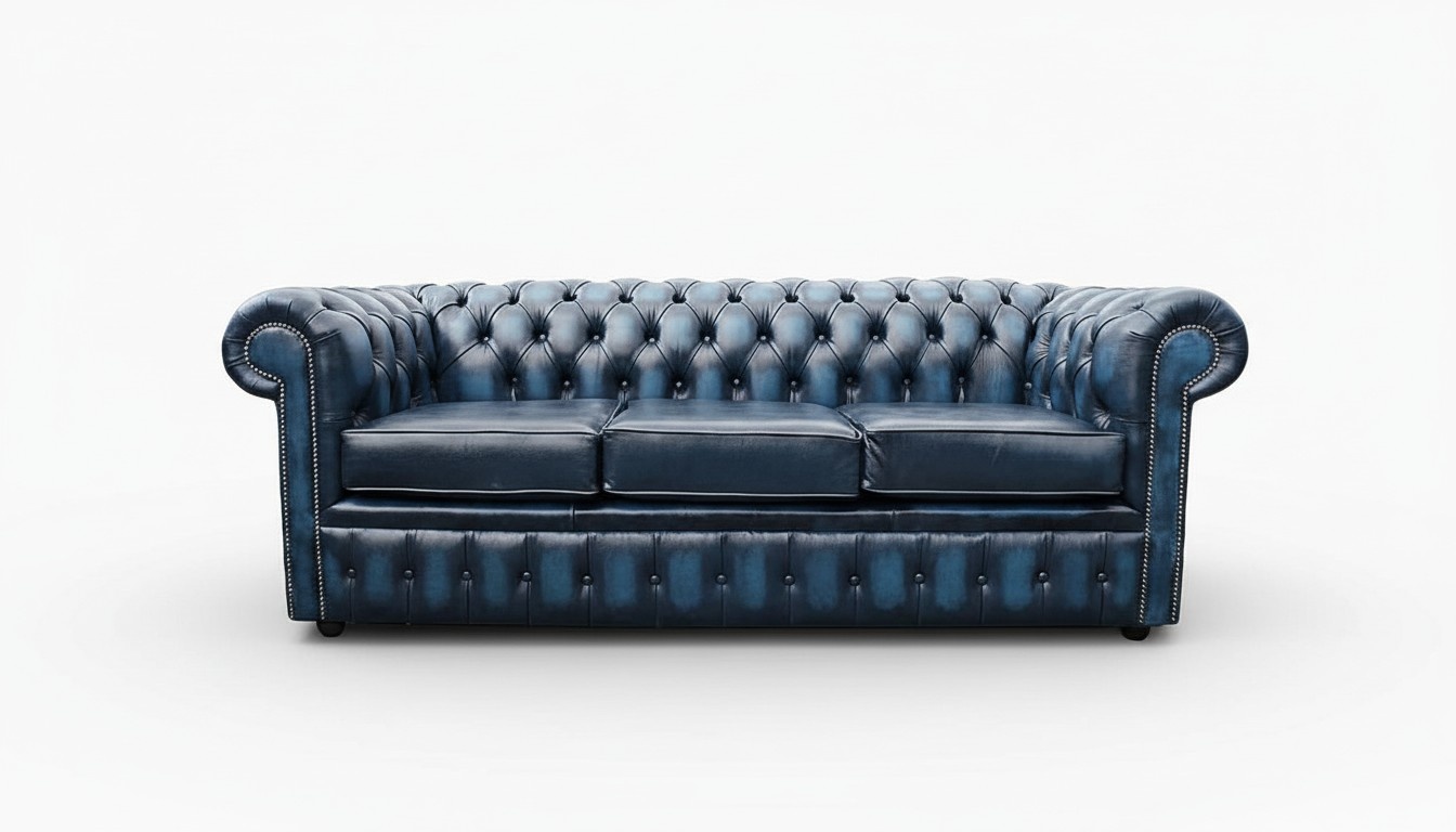 Chesterfield Design Luxus Polster Sofa Couch Sitz Garnitur Leder Textil Neu #121