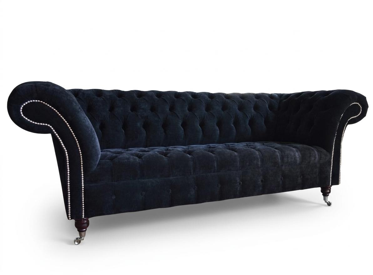 Chesterfield Design Luxus Polster Sofa Couch Sitz Garnitur Leder Textil Neu #120