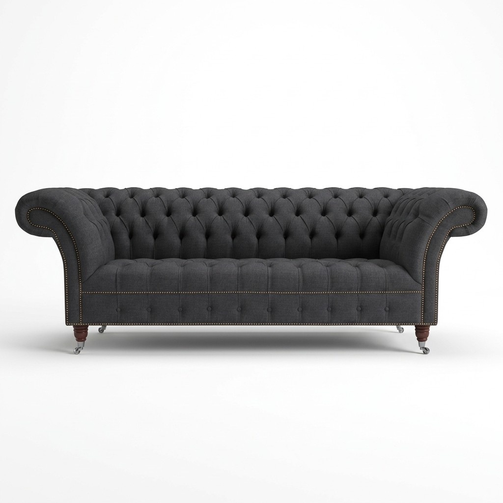 Chesterfield Design Luxus Polster Sofa Couch Sitz Garnitur Leder Textil Neu #118