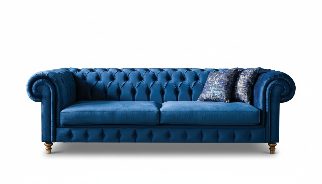 Chesterfield Design Luxus Polster Sofa Couch Sitz Garnitur Leder Textil Neu #117