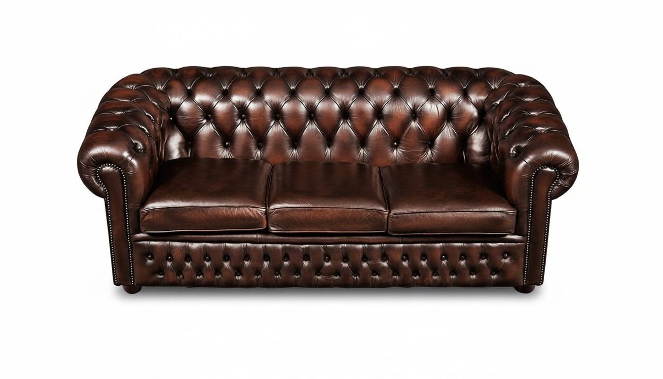 Chesterfield Design Luxus Polster Sofa Couch Sitz Garnitur Leder Textil Neu #115