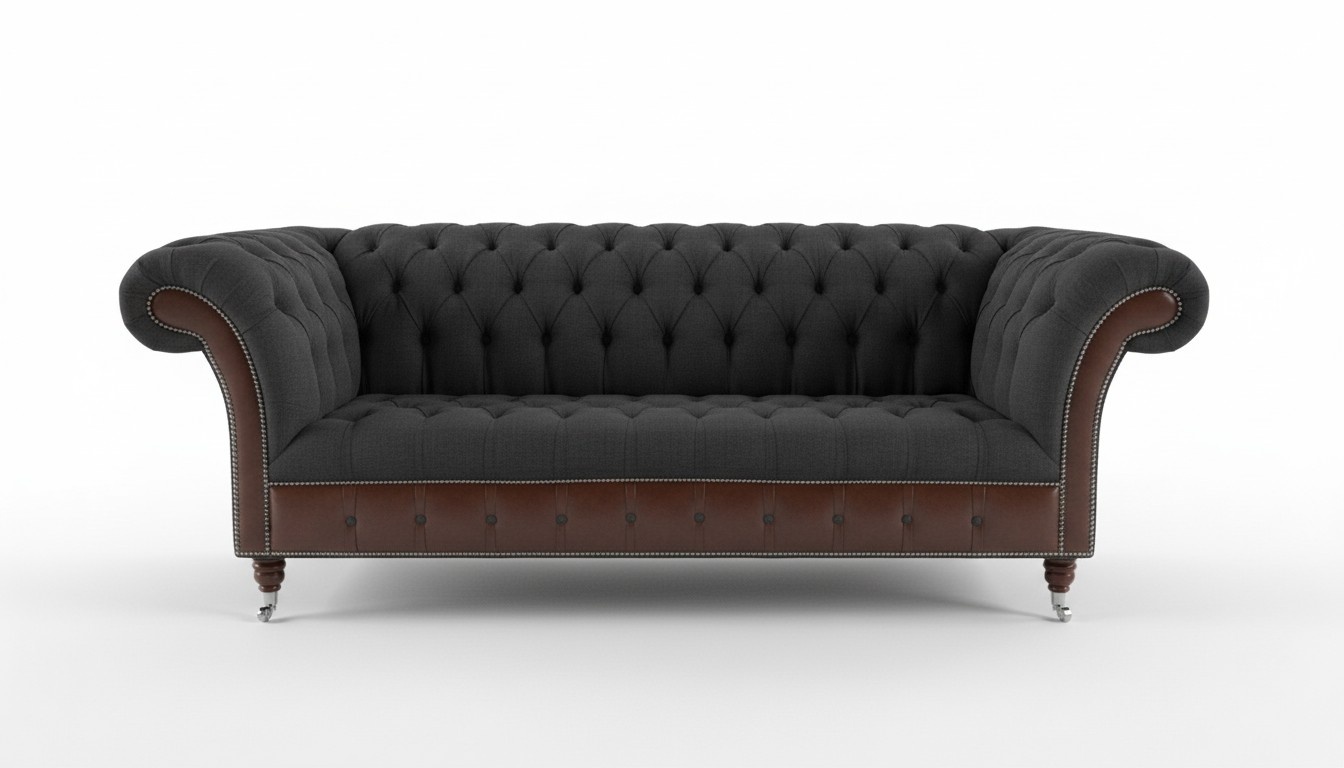Chesterfield Design Luxus Polster Sofa Couch Sitz Garnitur Leder Textil Neu #a1