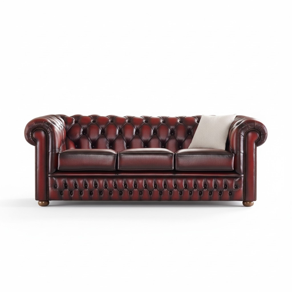 Chesterfield Design Luxus Polster Sofa Couch Sitz Garnitur Leder Textil Neu #109