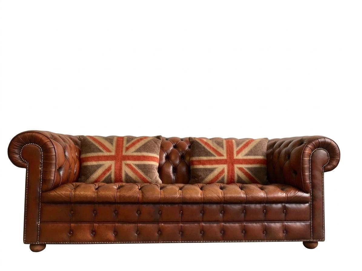 Chesterfield design luxus Sofa Polster couch garnitur Leder textil 3 Sitzer 105