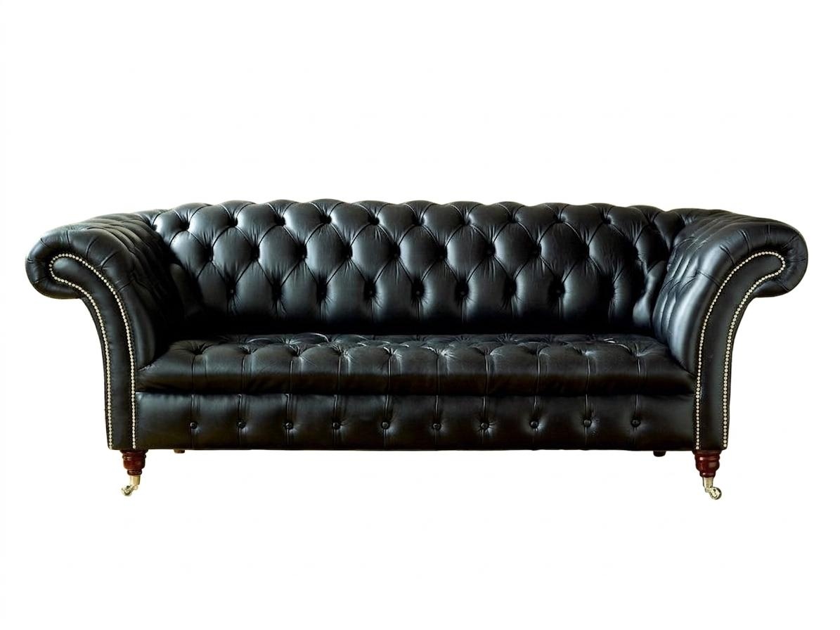 Chesterfield design luxus Sofa Polster couch garnitur Leder textil 3 Sitzer 108