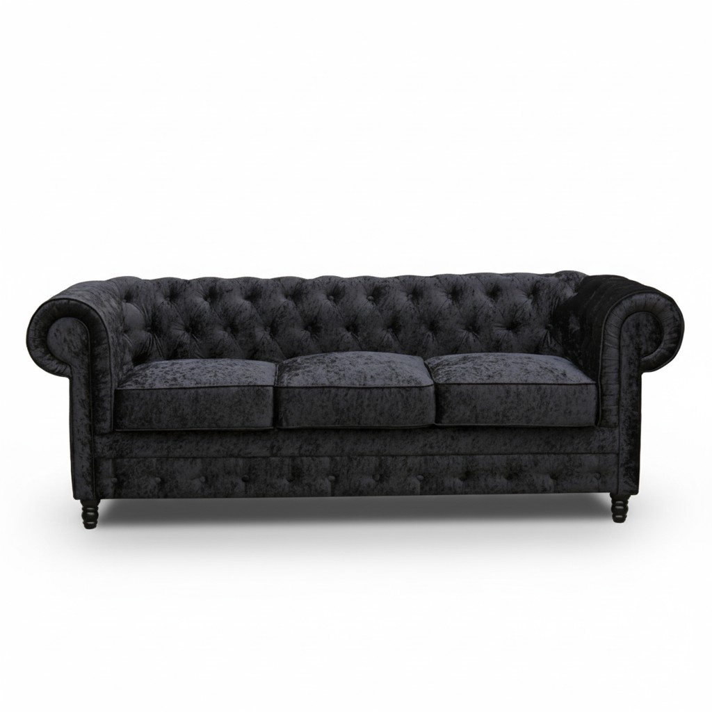 Chesterfield Design Polster Couch Leder Sofa Garnitur Luxus Textil Sofas #138