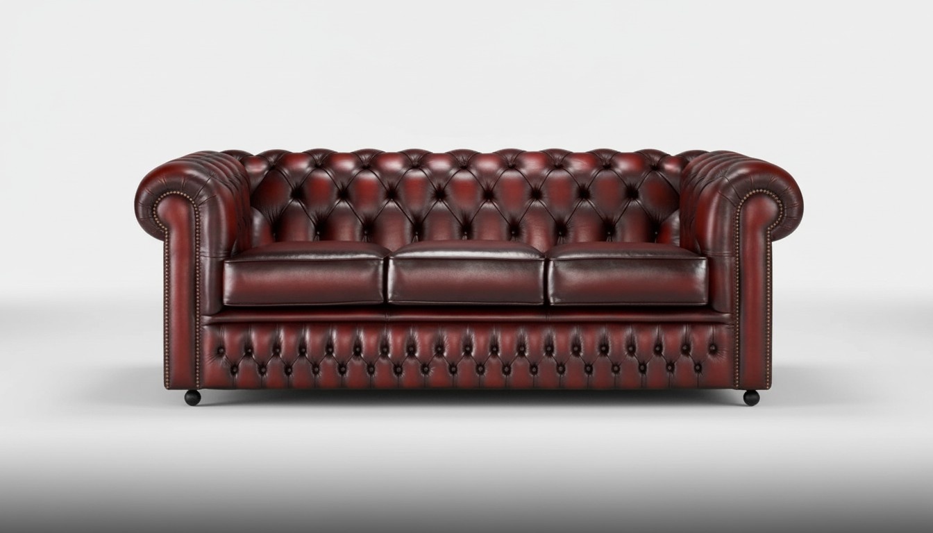 Chesterfield Design Polster Couch Leder Sofa Garnitur Luxus Textil Sofas #137