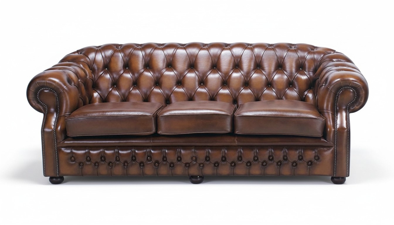 Chesterfield Design Polster Couch Leder Sofa Garnitur Luxus Textil Sofas #135
