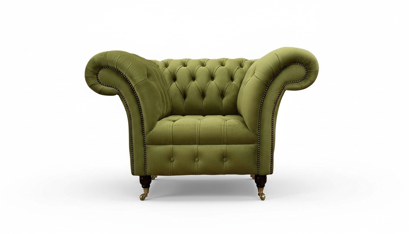 Chesterfield Design Sessel Couch Polster Luxus Textil Couchen Einsitzer