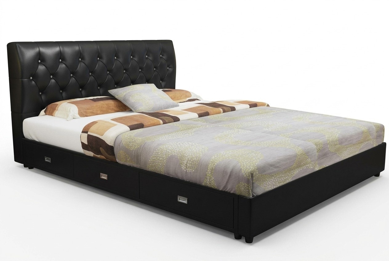 Chesterfield Designer Bett Schlafzimmer Textil Leder Polster Italienische