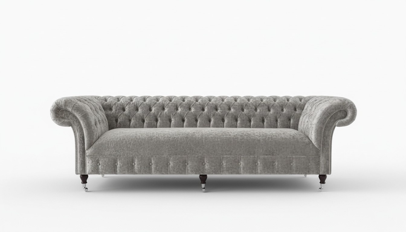 Chesterfield Designer Couch 4 Sitz Sofa Polster Textil Leder Garnitur 2016-49