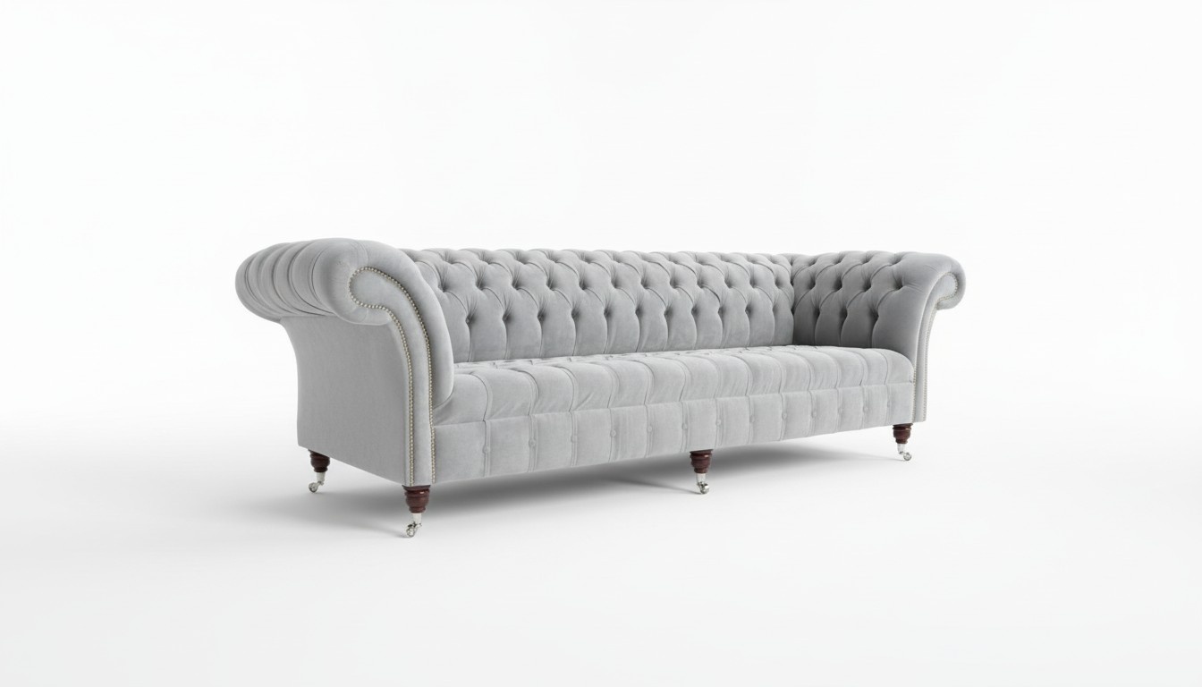 Chesterfield Designer Couch 4 Sitz Sofa Polster Textil Leder Garnitur 2016-51