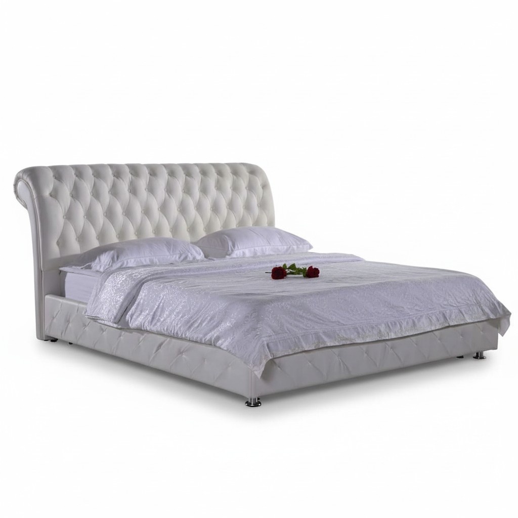 Chesterfield Designer Ehe Italienisches Bett Doppel Betten Leder Textil S-9189