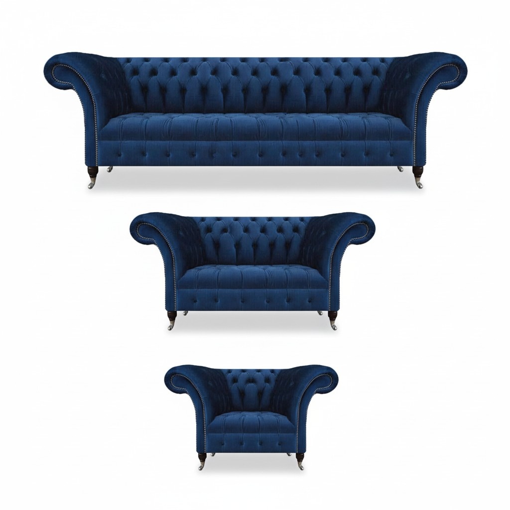 Chesterfield Designer Set 3tlg Wohnzimmer Designer Polstermöbel Einrichtung