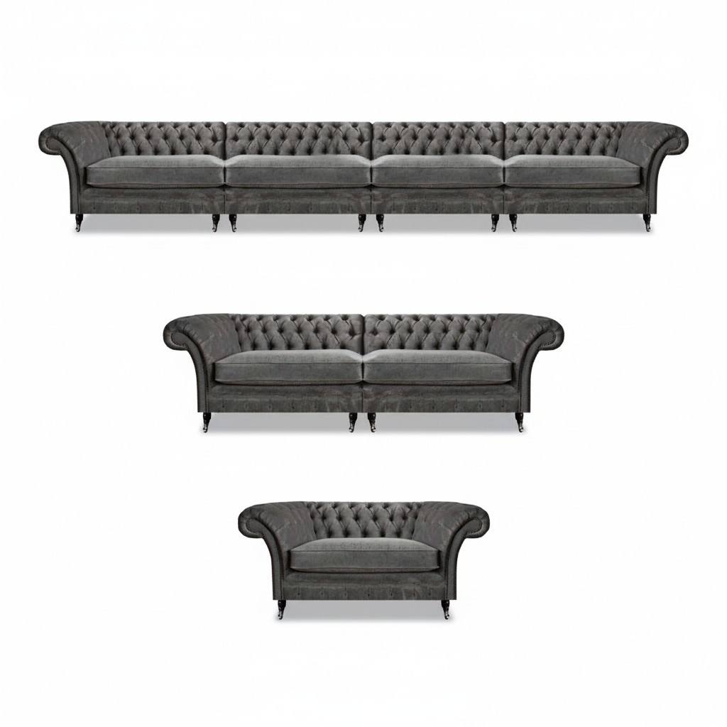 Chesterfield Designer Sofagarnitur Textil Sitzcouchen Designer Möbel