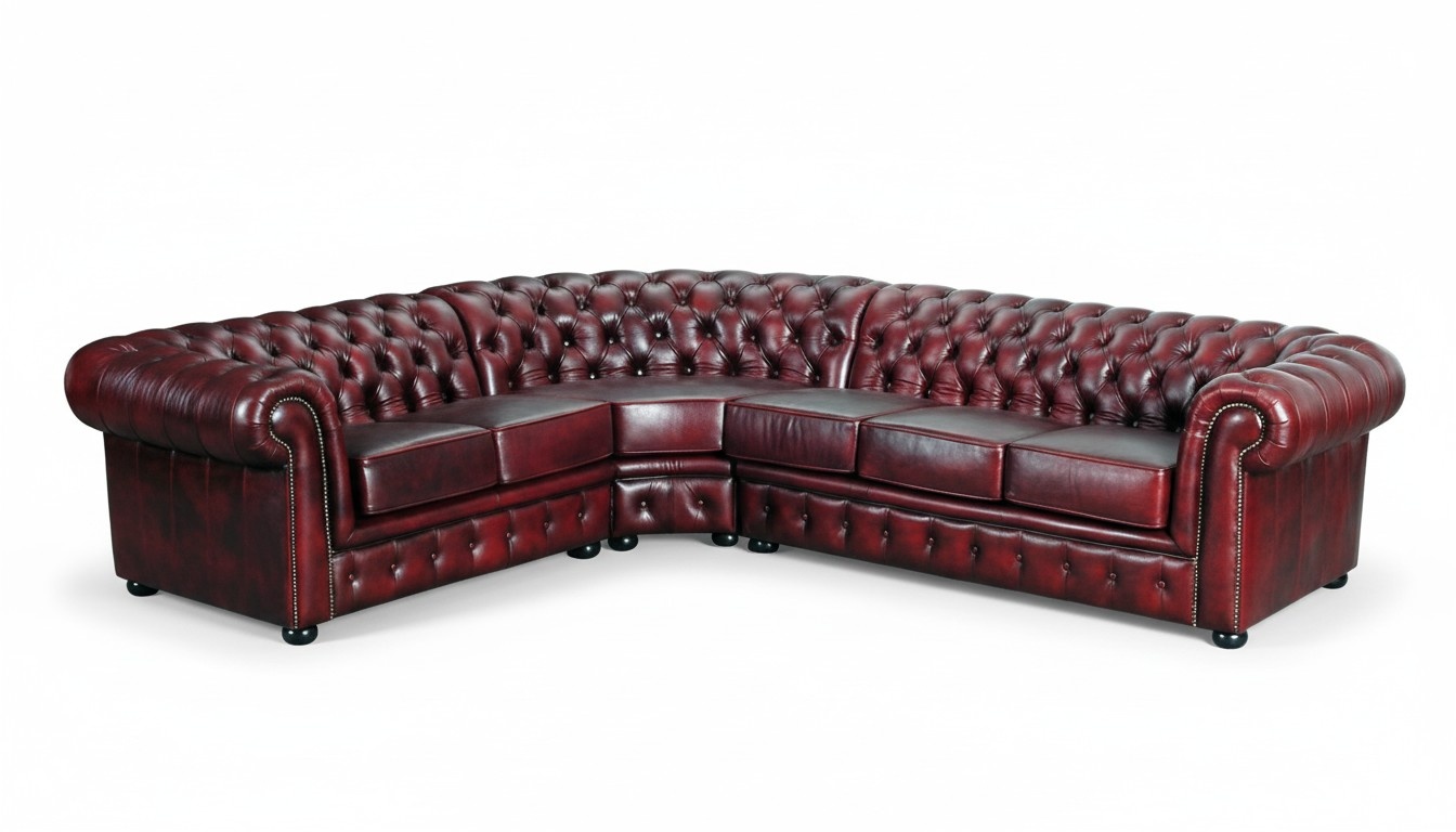 Chesterfield Ecksofa Croton Ledersofa Sofa Couch Polster Garnitur Wohnlandschaft