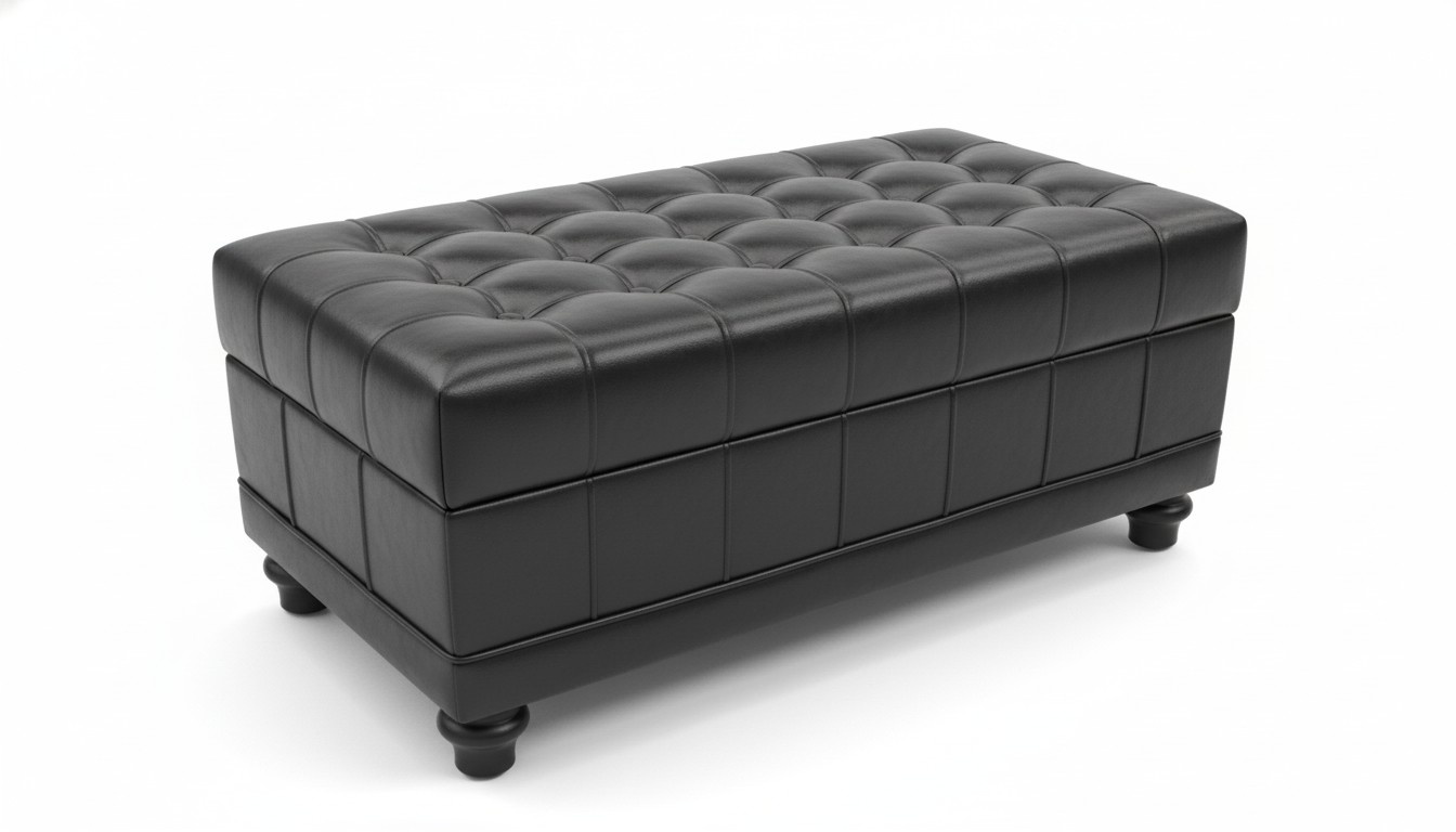 Chesterfield Fußhocker Hocker Ottoman Pufa Fußablage Polster Leder Textil