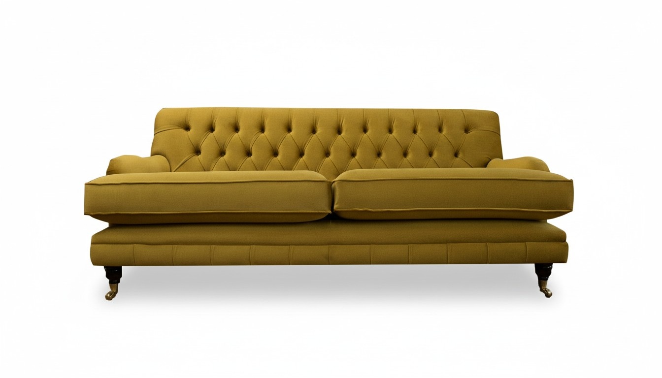 Chesterfield Gelb Sofa Stoff Wohnzimmer Design Couchen Polster Sofas