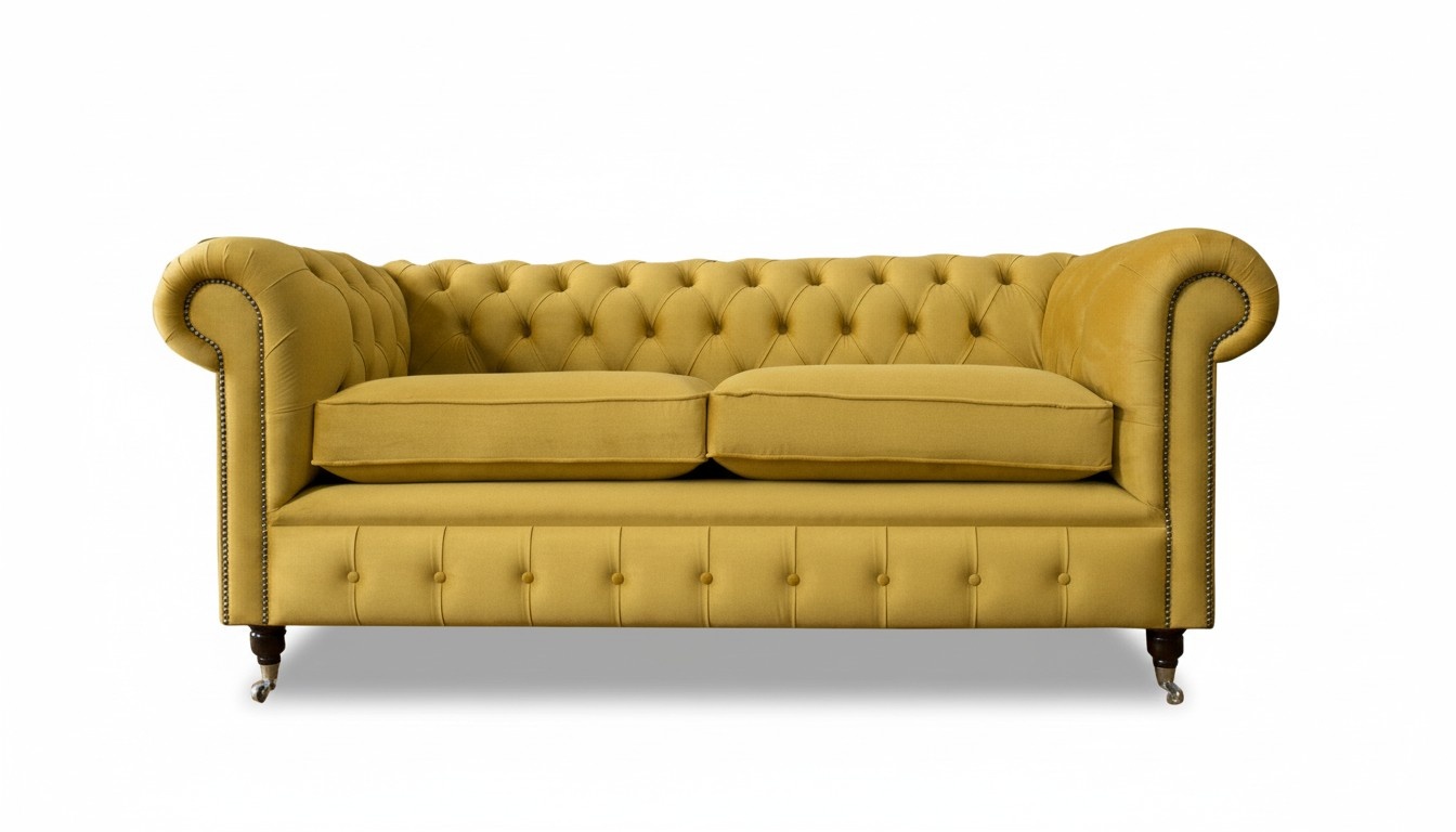 Chesterfield Gelb Sofa Wohnzimmer Design Couchen Polster Sofas Neu