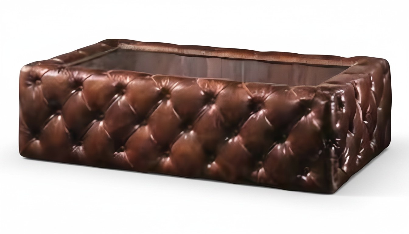 Chesterfield Glastisch Wohnzimmer Couchtisch modern elegant