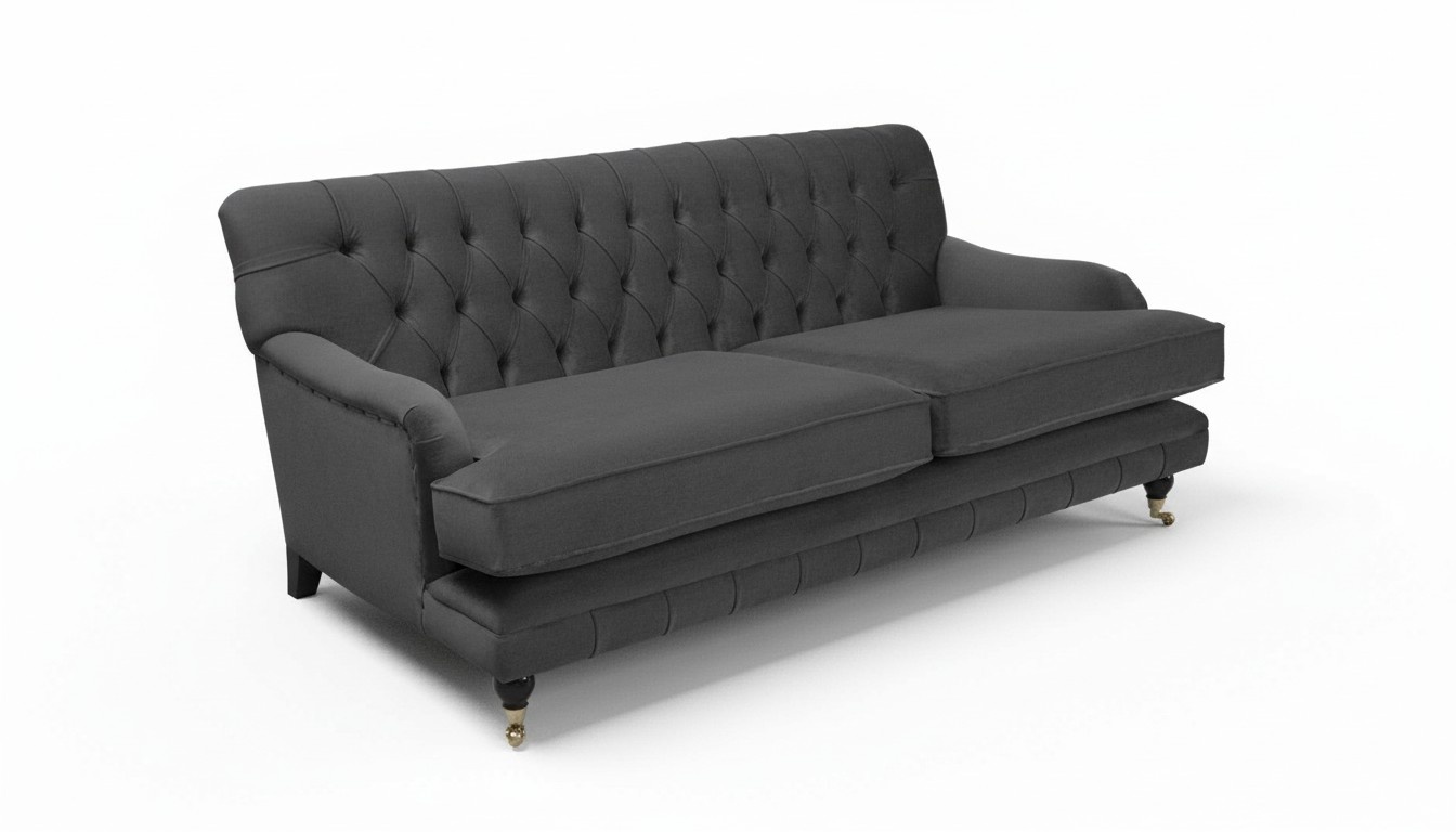 Chesterfield Grau Couch Sofa Polster 3 Sitzer Couchen Sitz Garnitur Sofas