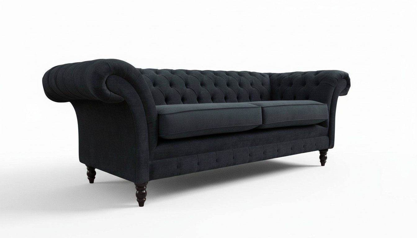 Chesterfield Rosa Neu Dreisitzer Stoff Design Couchen Polster Sofa Neu