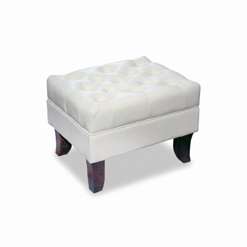 Chesterfield Hocker Leder Polster Fußhocker Chaise Ottomane Relax Pouf Neu